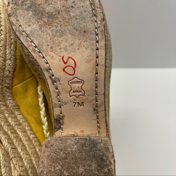 Tory Burch Positano Suede Lace-Up Sandals Heels Yellow - Picture 6 of 7